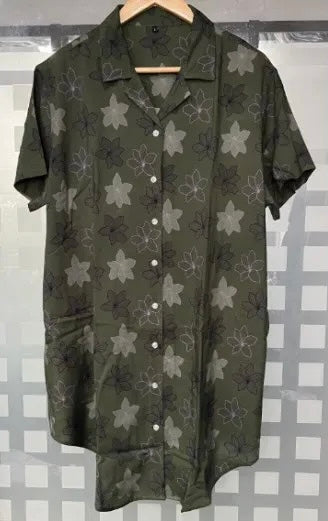 Olive Hibiscus Dress